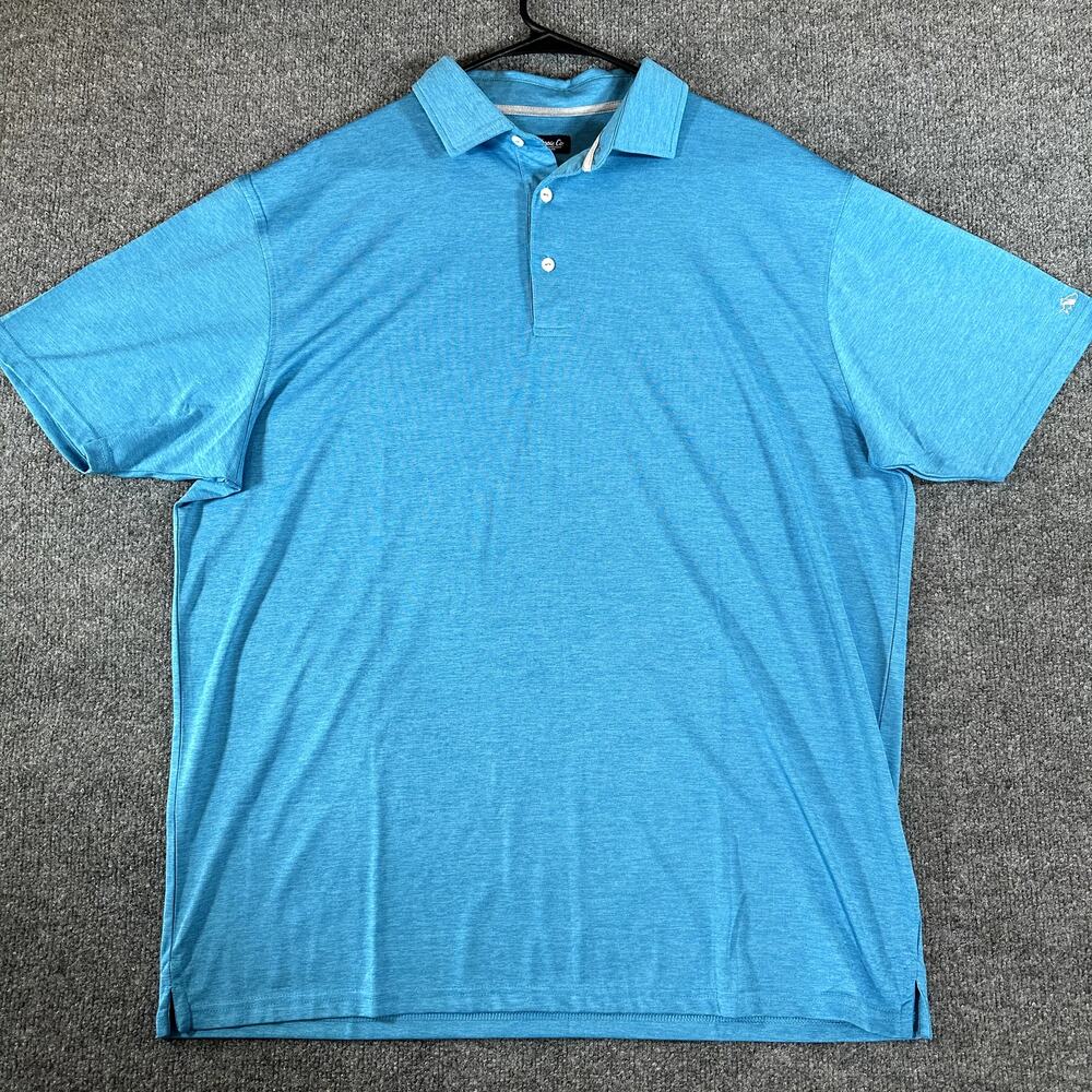 Fish Hippie Polo Shirt Mens XXL Blue Performance Short Sleeve Golf Casual